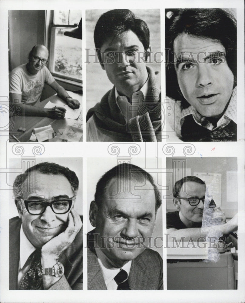 1970 Press Photo Cartoonist Jules Feiffer, Rex Reed, Comedian Robert Klein - Historic Images