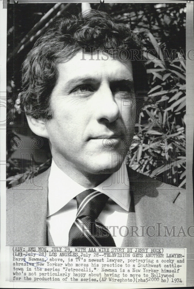 1974 Press Photo Barry Newman stars in the movie &quot;Petrocelli&quot; - Historic Images