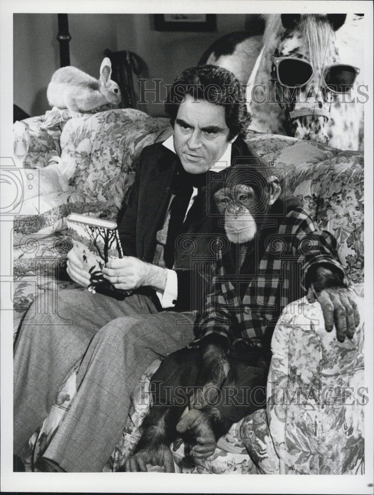 Press Photo Actor Anthony Newley and Chee Chee the chimp - Historic Images