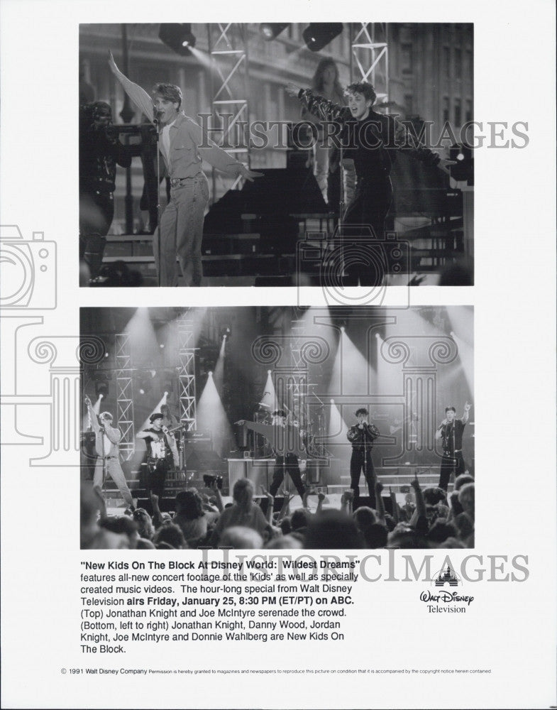 1991 Press Photo New Kids On The Block at Disney World: Wildest Dreams - Historic Images