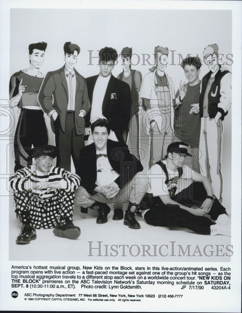 1990 Press Photo New Kids on th e Block,American boy band from Boston, Mass. - Historic Images