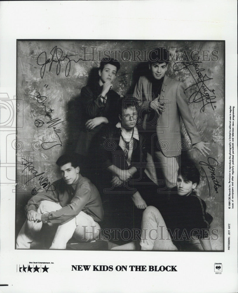 1989 Press Photo New Kids on the block,American boy band from Boston, Mass. - Historic Images