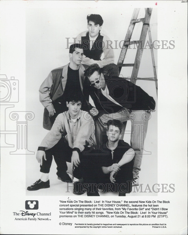 1990 Press Photo New Kids on the Block Music Group on Disney Channel - Historic Images