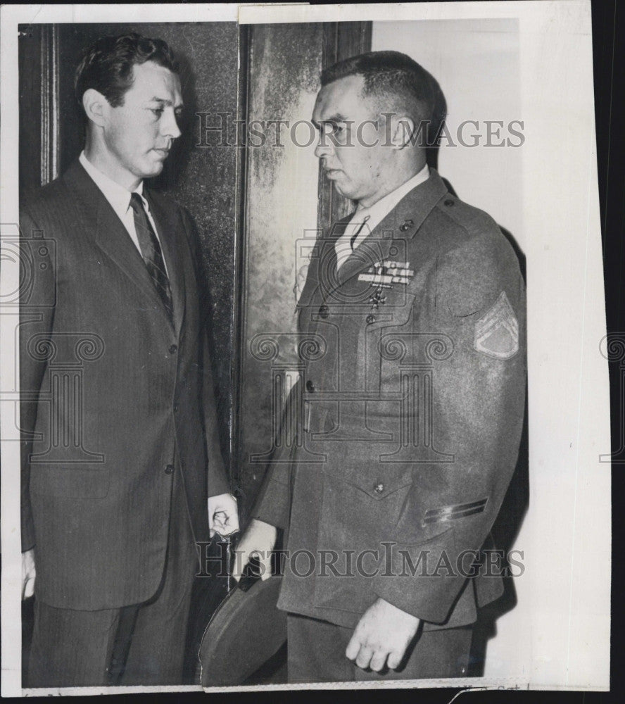 1958 Press Photo Sgt Ralph AJ Grant &amp; his atty Carl E Sanders - Historic Images