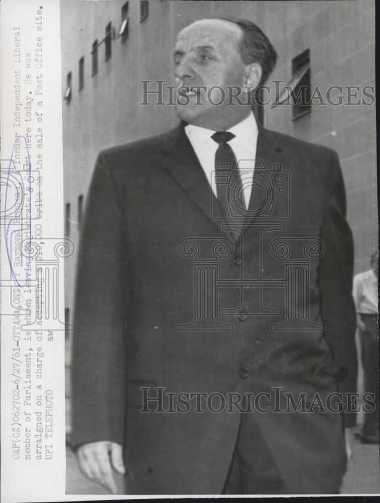 1961 Press Photo Raymond Bruneau,Ind Liberal of Parliament - Historic Images