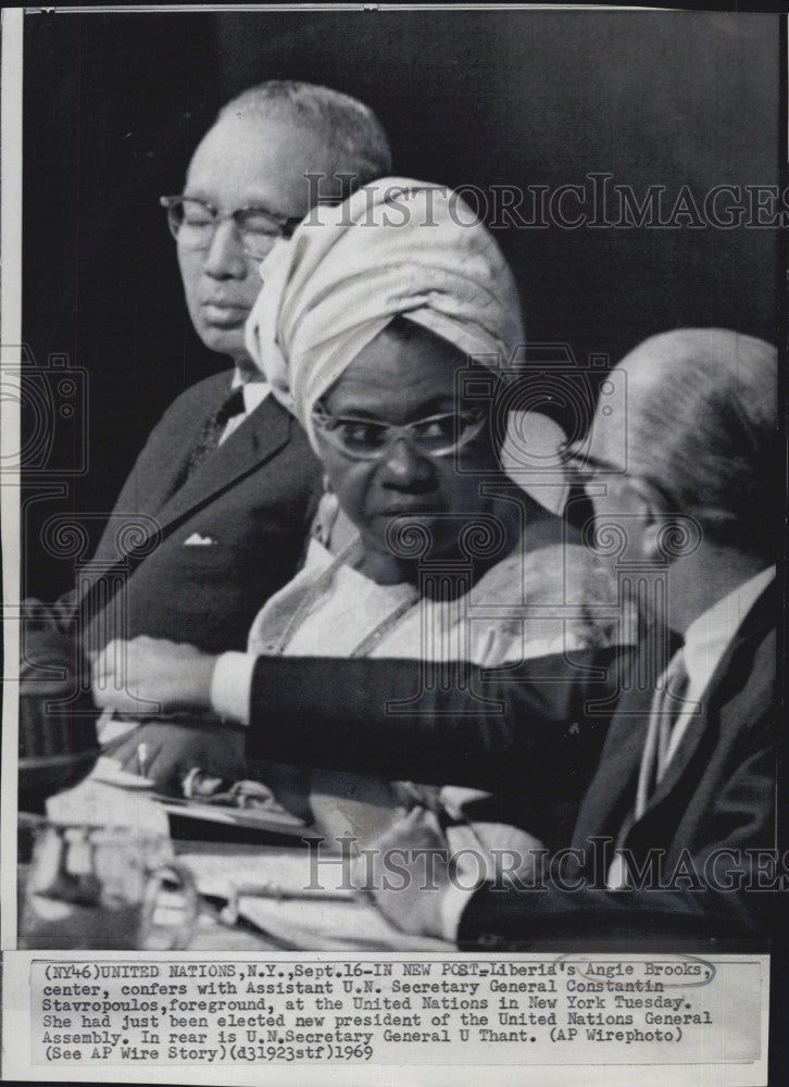 1969 Press Photo Angie Brooks President UN General Assembly New York - Historic Images