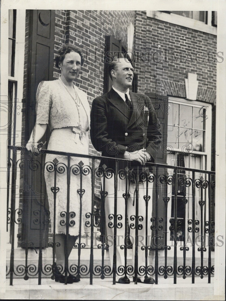 1939 Press Photo Prince Olaf &amp; Princess Martha of Norway - Historic Images