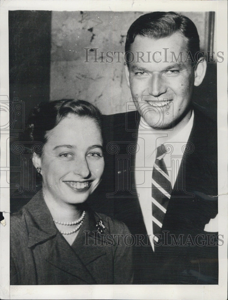 1953 Press Photo Princess Ragnhild of Norway &amp; fiance Erling Lorentzen - Historic Images