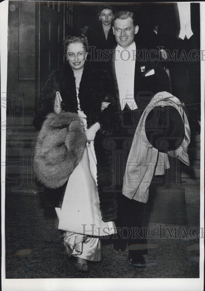 1953 Press Photo  Princess Ragnhild of Norway &amp; fiance Erling Lorentzen - Historic Images