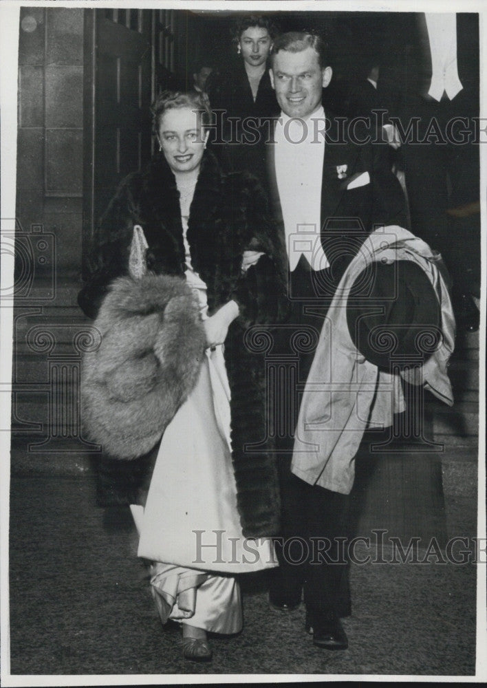 1953 Press Photo  Princess Ragnhild of Norway &amp; fiance Erling Lorentzen - Historic Images