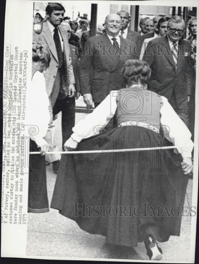 1975 Press Photo King Olav of Norway - Historic Images