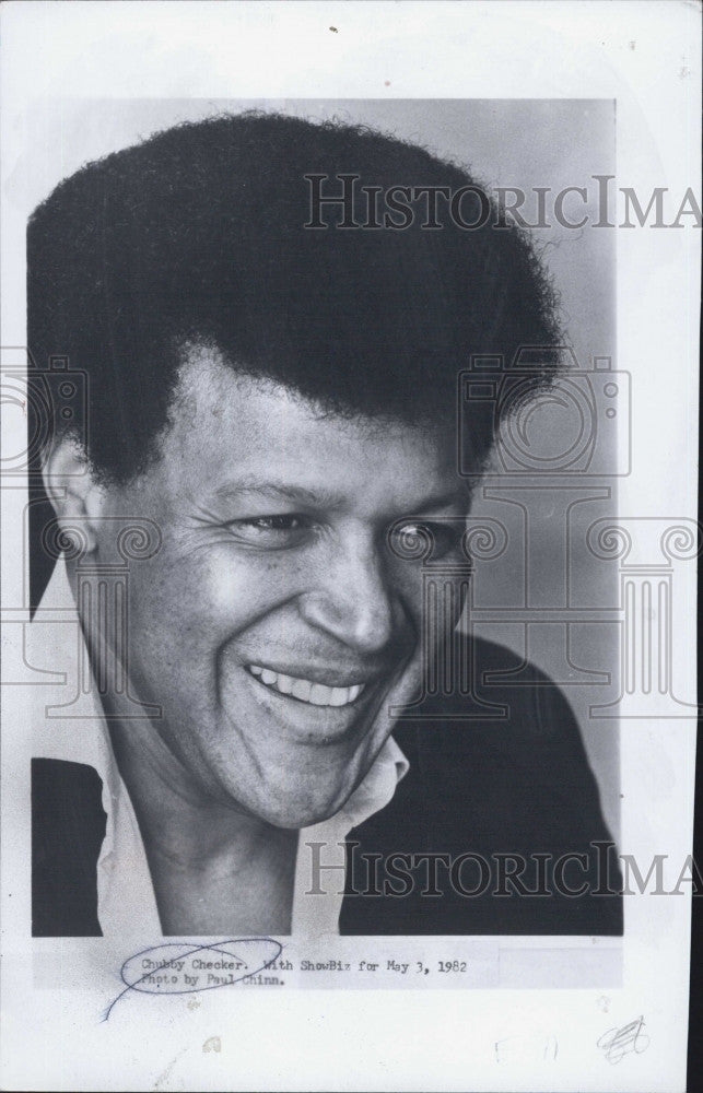 1982 Press Photo Musician, Chubby Checker - Historic Images