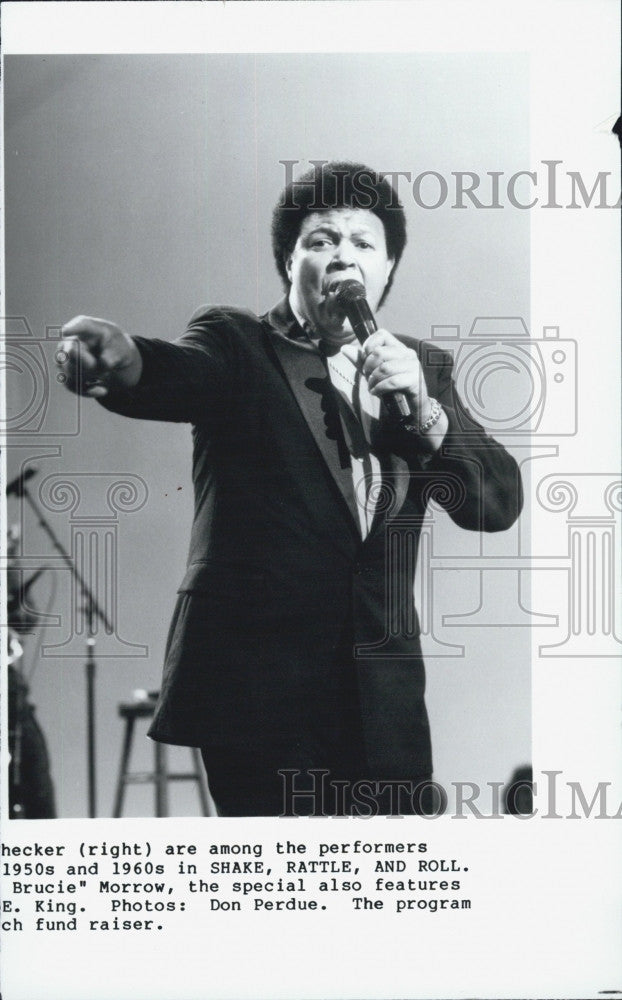 1988 Press Photo Musician Chubby Checker  performs - Historic Images