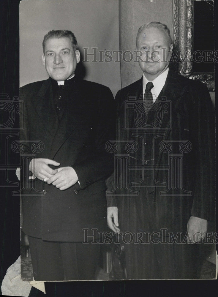 1944 Press Photo Bishop Richard J Cushing And Henry A Laughlin Greater Boston - Historic Images