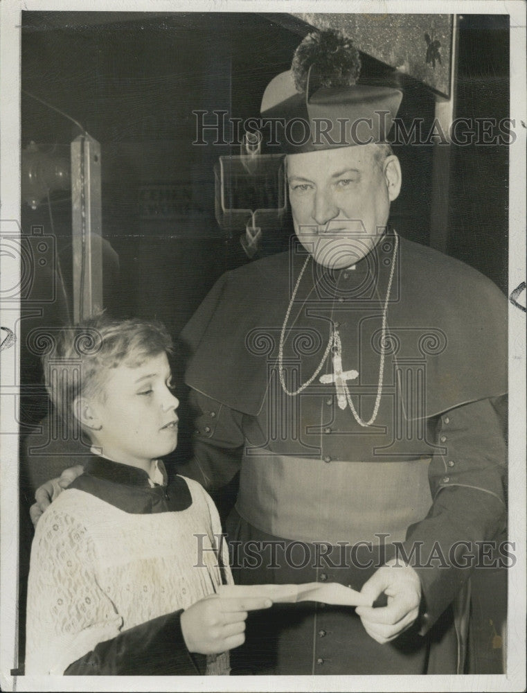 1947 Press Photo  Archbishop Richard J Cushing &amp; arthur Christopher - Historic Images