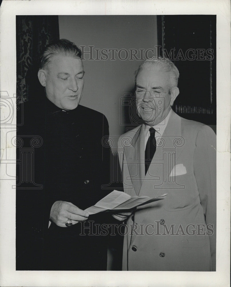 1949 Press Photo  Archbishop Richard J Cushing &amp; Alfred F Reilly - Historic Images