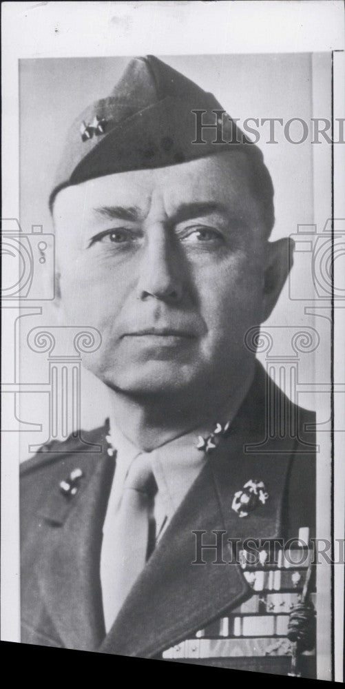 Press Photo Major Gen. Clifton B Cates USMC - Historic Images