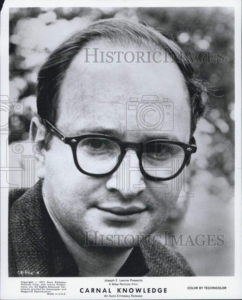 1971 Press Photo Actor Jules Feiffer in &quot;Carnal Knowledge&quot; - Historic Images