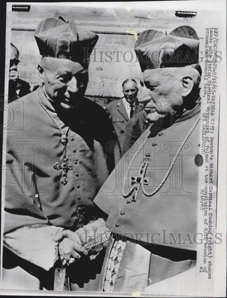 1965 Press Photo Cardinal Cushing &amp; Cardinal Wyszynski - Historic Images