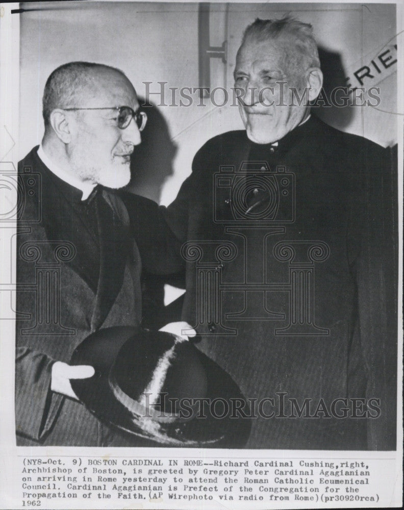 1962 Press Photo Richard Cardinal Cushing &amp; Gregory Peter Cardinal Agagianian - Historic Images