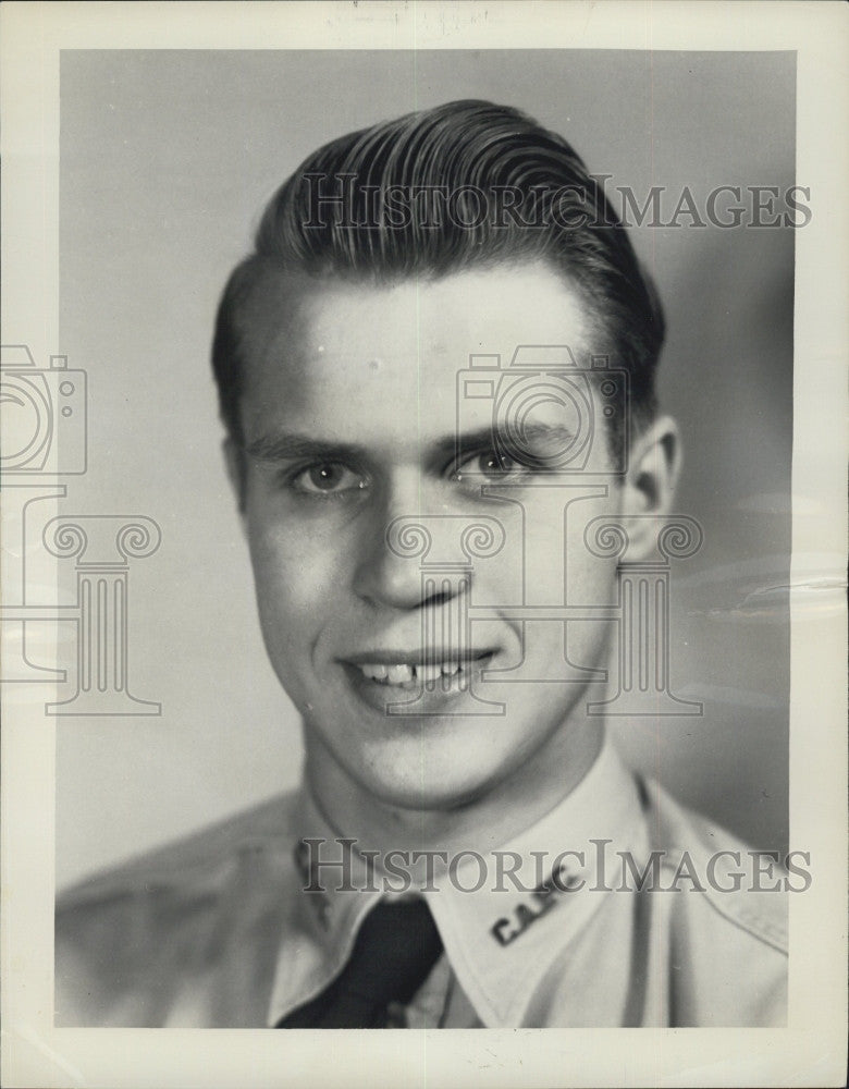 1953 Press Photo Cadet John Oscar Sodergren of Qunicy Squadron - Historic Images