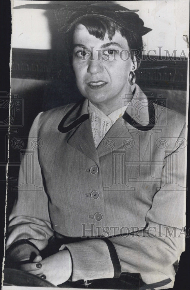 1956 Press Photo Mrs. Morton Sobell, witness at Senate Hearing - Historic Images