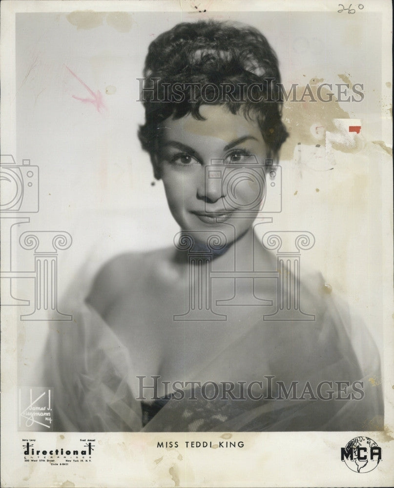 1959 Press Photo Singer Miss Teddi King - Historic Images