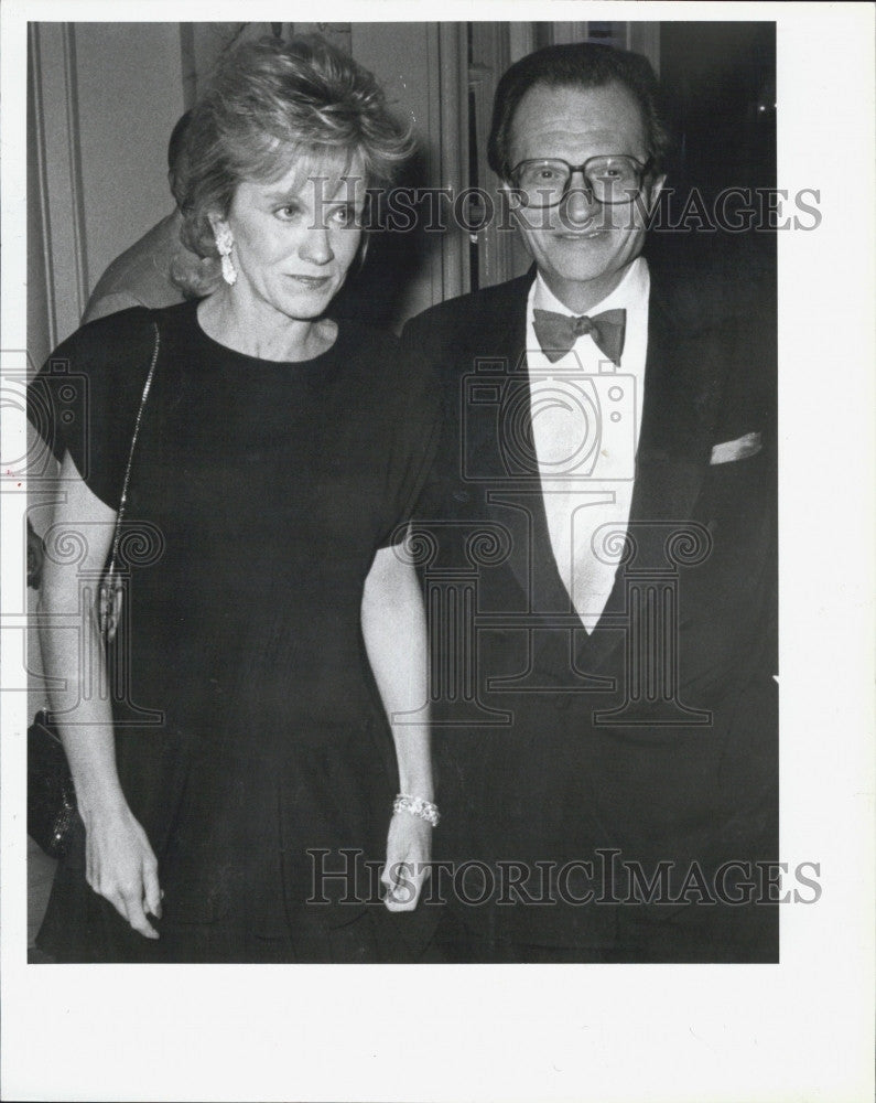 1990 Press Photo Larry King and his wife Julia - Historic Images