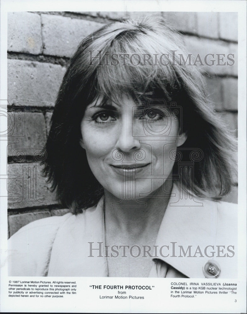 1987 Press Photo Actress Joanna Cassidy star in &quot;The Fourth Protocol&quot;. - Historic Images