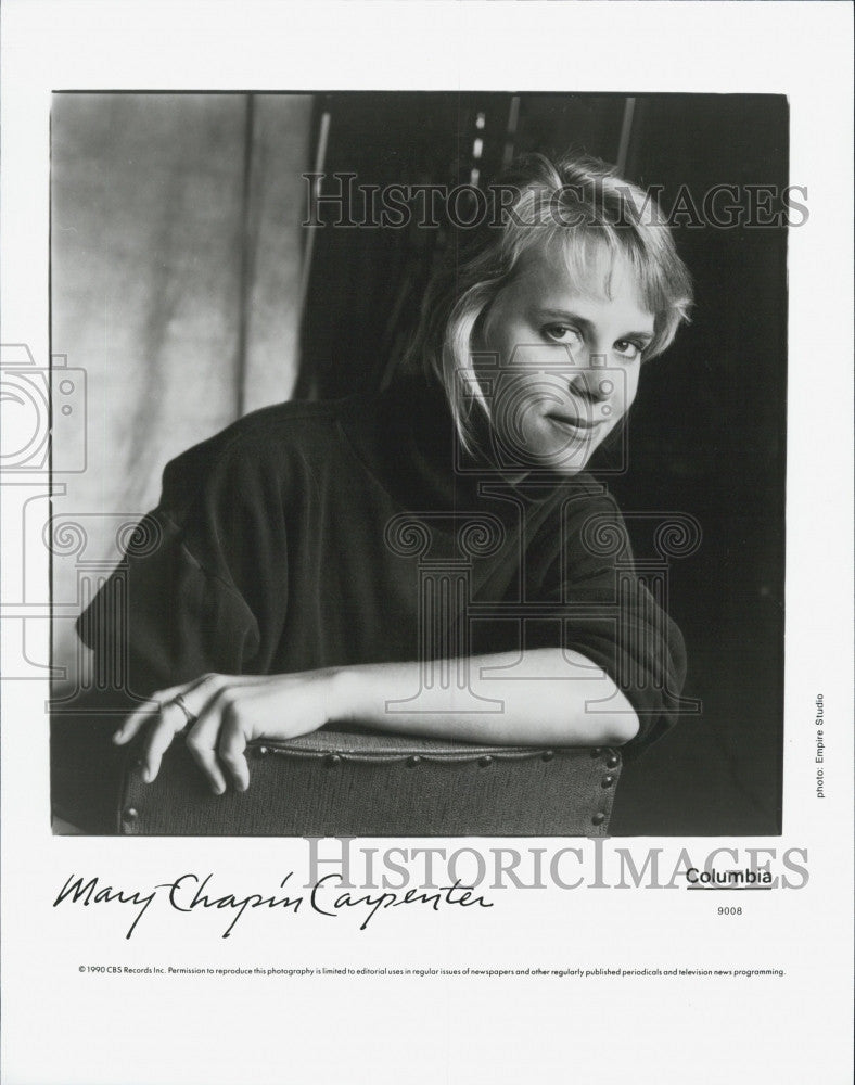 1990 Press Photo Mary Chapin Carpenter American folk and country music singer. - Historic Images