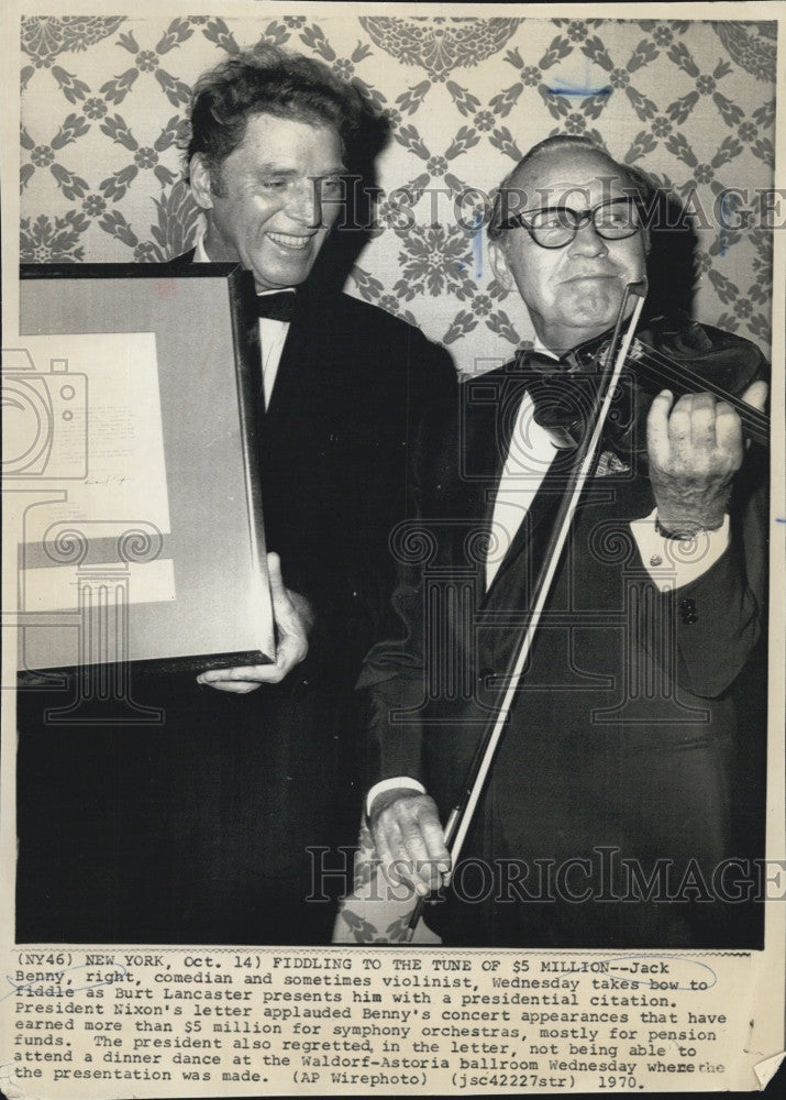 1970 Press Photo Comedian Jack Benny - Historic Images