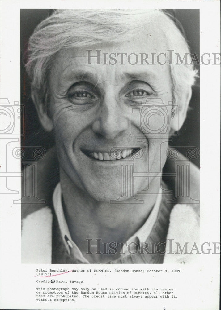 1989 Press Photo Peter Benchley, Author of Rummies - Historic Images