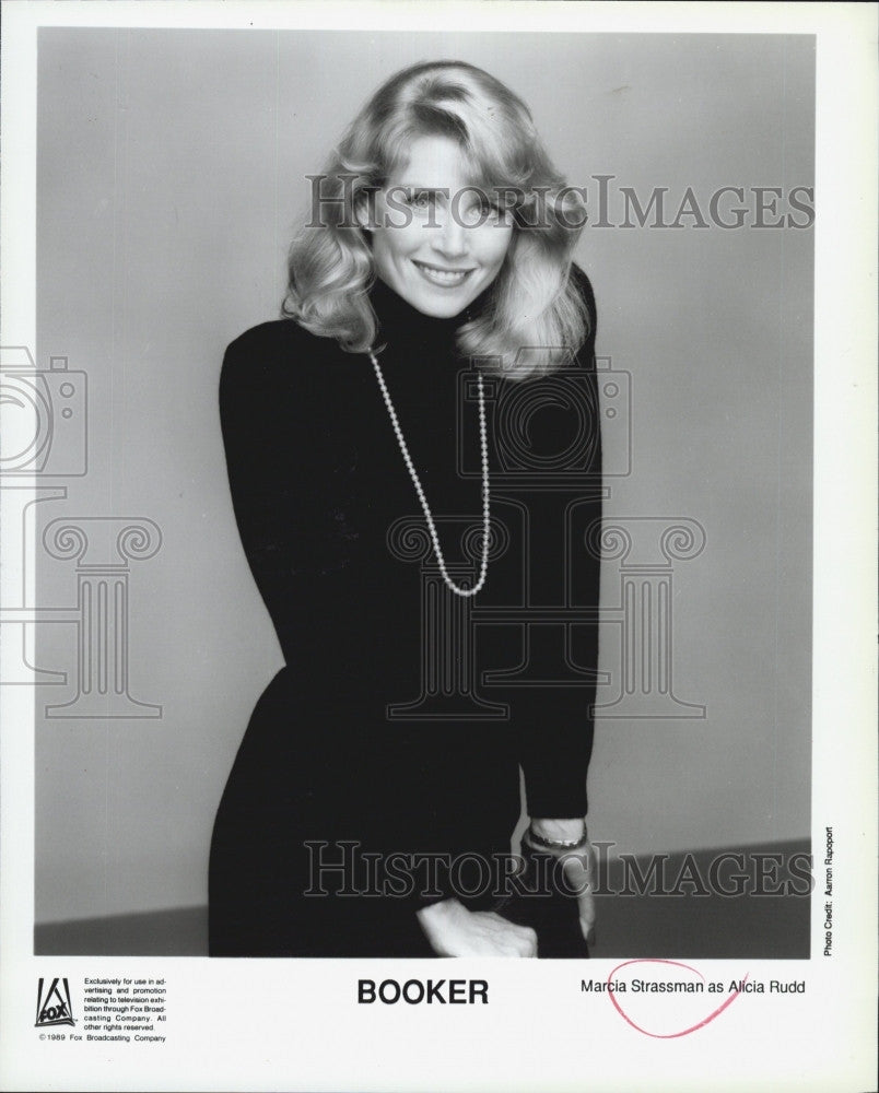 1989 Press Photo Actress Marcia Strassman in &quot;Booker&quot; - Historic Images