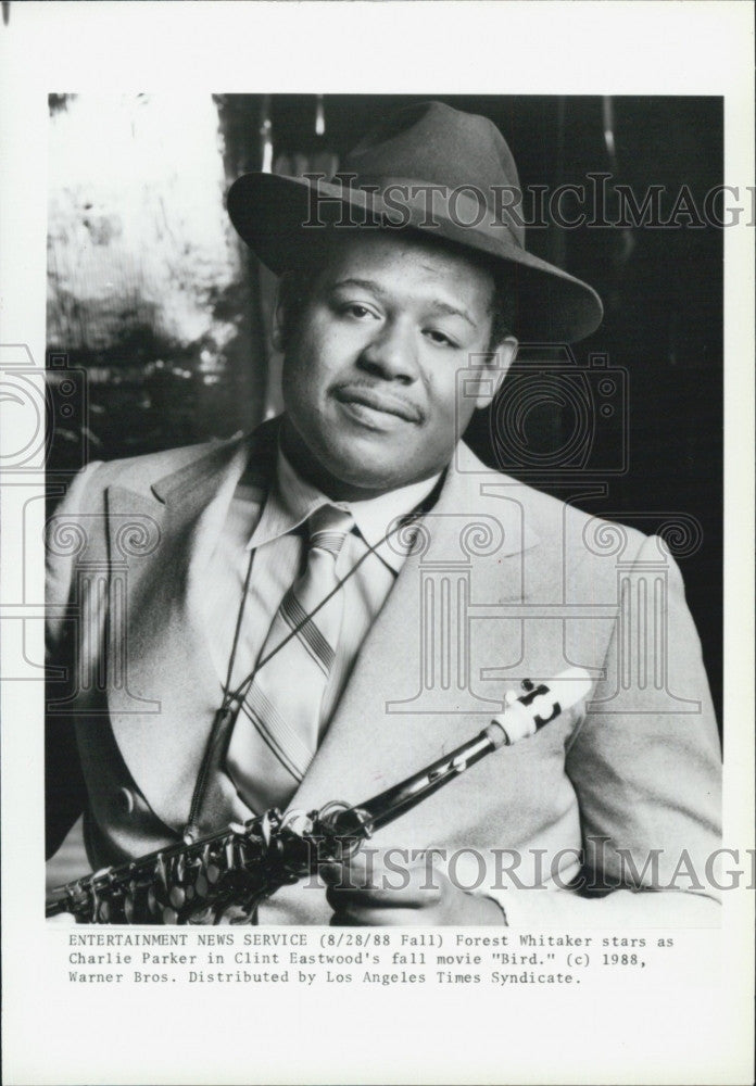 1988 Press Photo Forest Whitaker stars as Charlie Parker in &quot;Bird&quot; - Historic Images