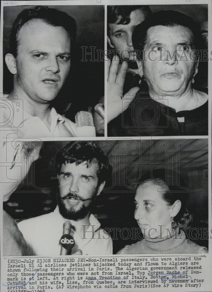 1968 Press Photo Jorgen Bache, Anna Trentino, Michel Catudal &amp; Wife, Lise - Historic Images