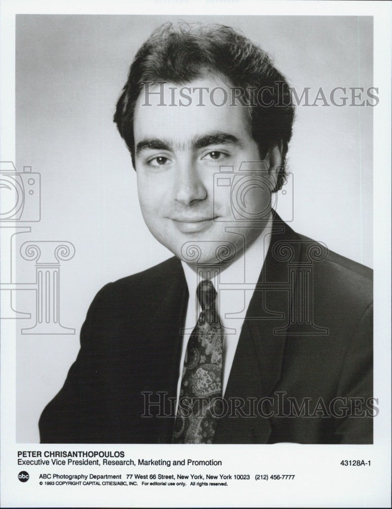 1993 Press Photo Peter Chrisanthopoulos Executive VP Of Marketing &amp; PromotionABC - Historic Images