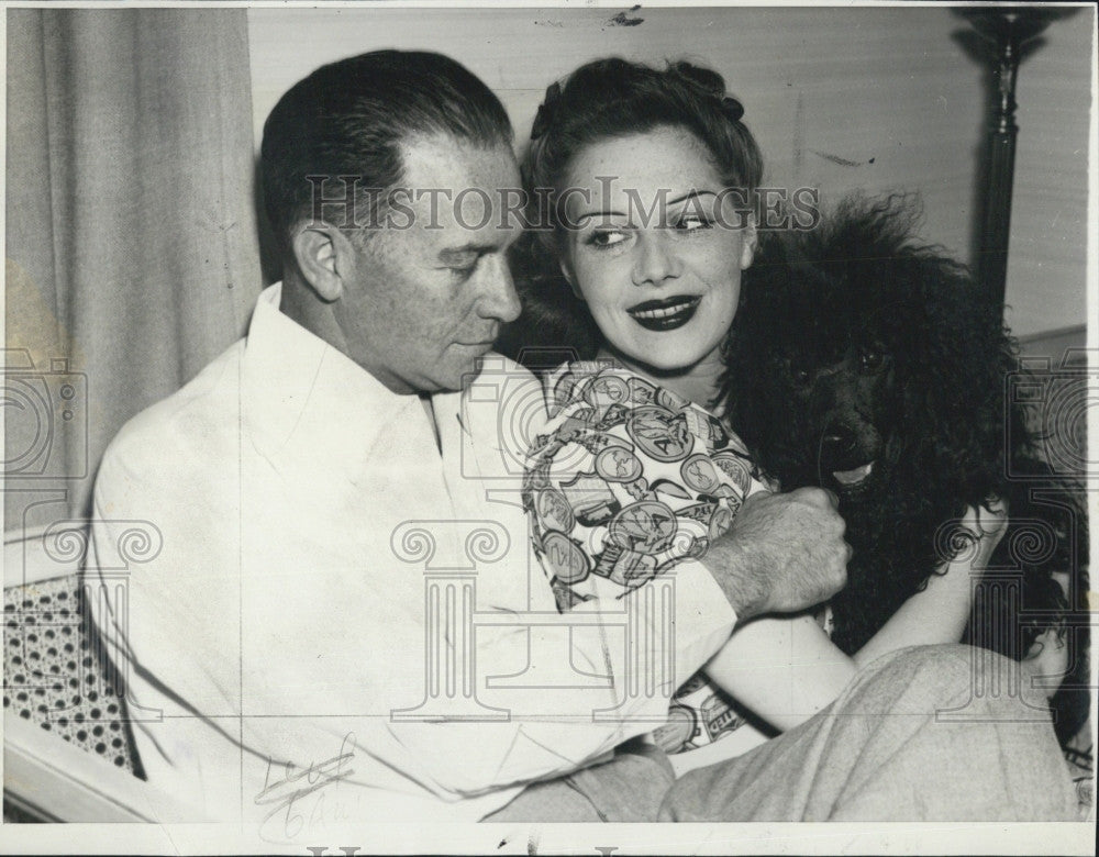 1940 Press Photo Mrs Clyde Pangborn French Actress With Husband - Historic Images