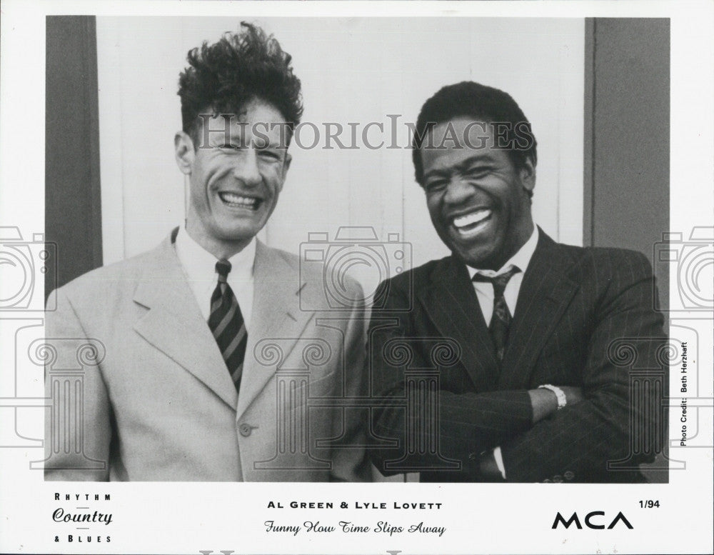 1994 Press Photo Al Green &amp; Lyle Lovett, Musician. - Historic Images