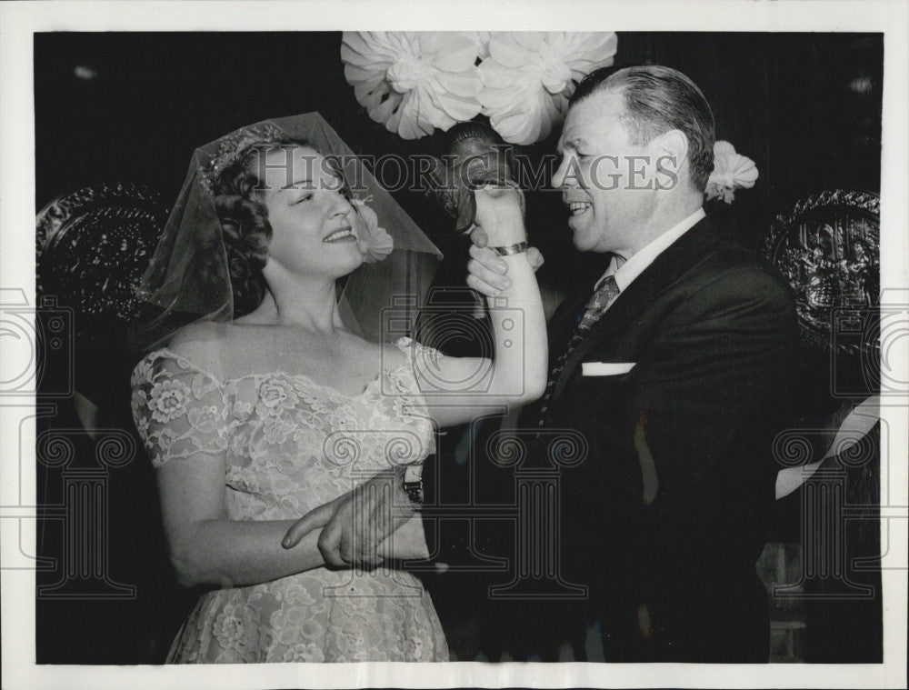 1956 Press Photo Mickey Walker Marries Marci Gallagher - Historic Images