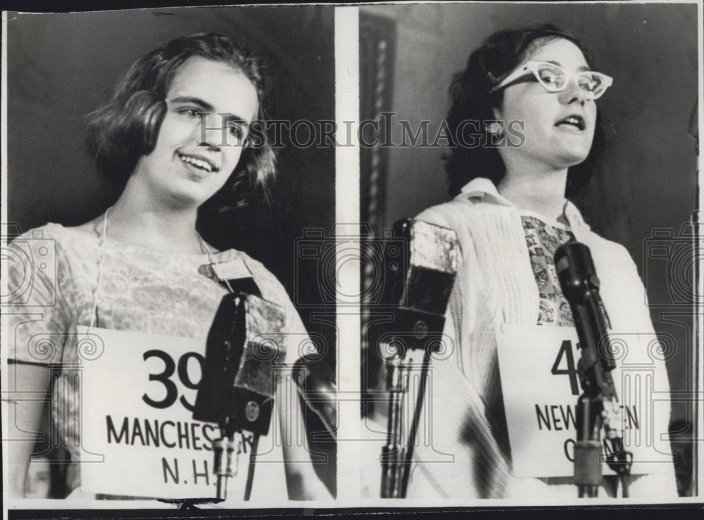 1961 Press Photo Spelling Bee Contestant. - Historic Images