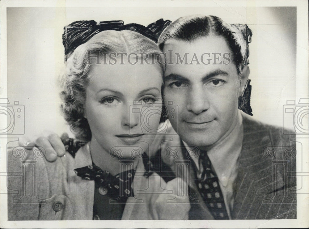 1936 Press Photo Actress June Lang & agent Vic Orsatti - Historic Images
