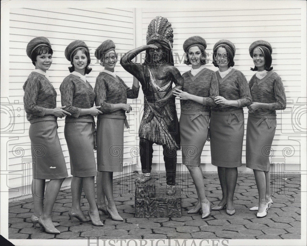 1964 Press Photo Worlds Fair Fashion Show in New England Outfits by Judy Wayne - Historic Images