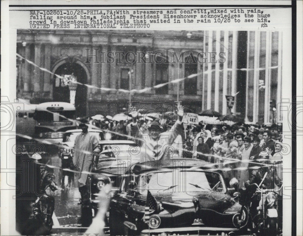 1960 Press Photo President Eisenhower in Philadelphia - Historic Images