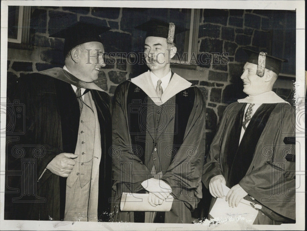 1944 Press Photo Beardsley Ruml, Dr. Leonard Carmichael, Charles Stanton - Historic Images