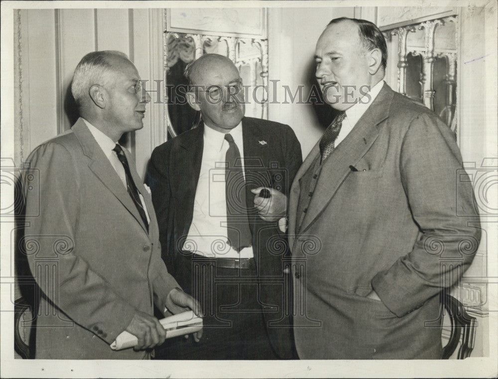 1942 Press Photo Howard Hovde, R. Flanders, Beardsley Ruml - Historic Images