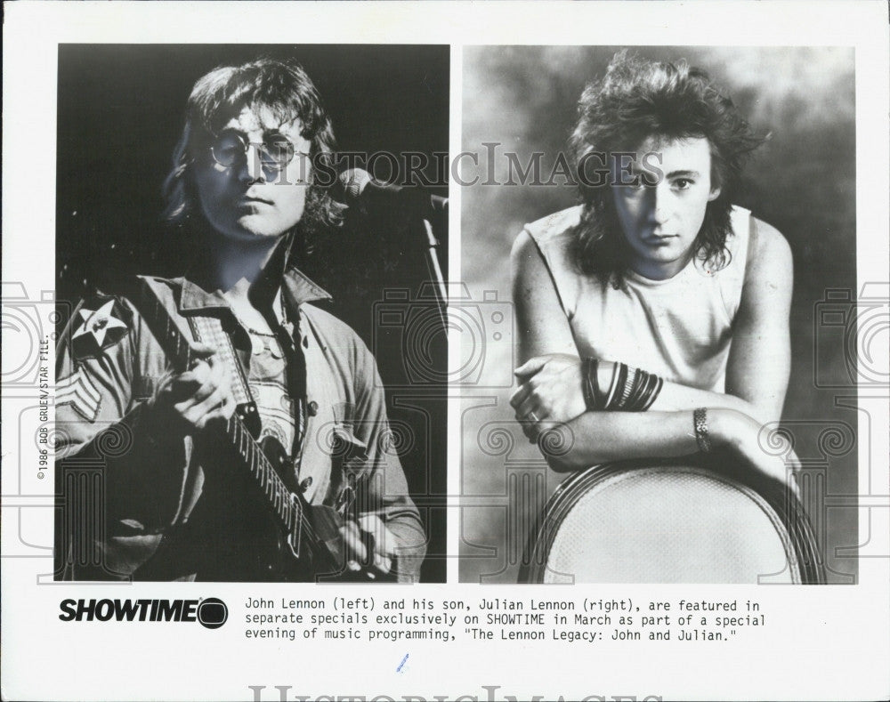 1986 Press Photo Musician John Lennon and son Julian Lennon - Historic Images
