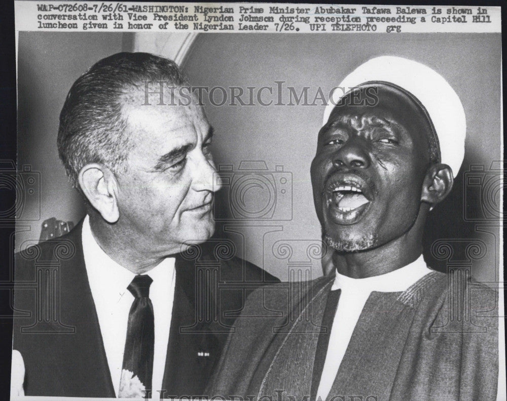 1961 Press Photo Nigerian Prime Minister Abubakar Tafawa Balewa, and President - Historic Images