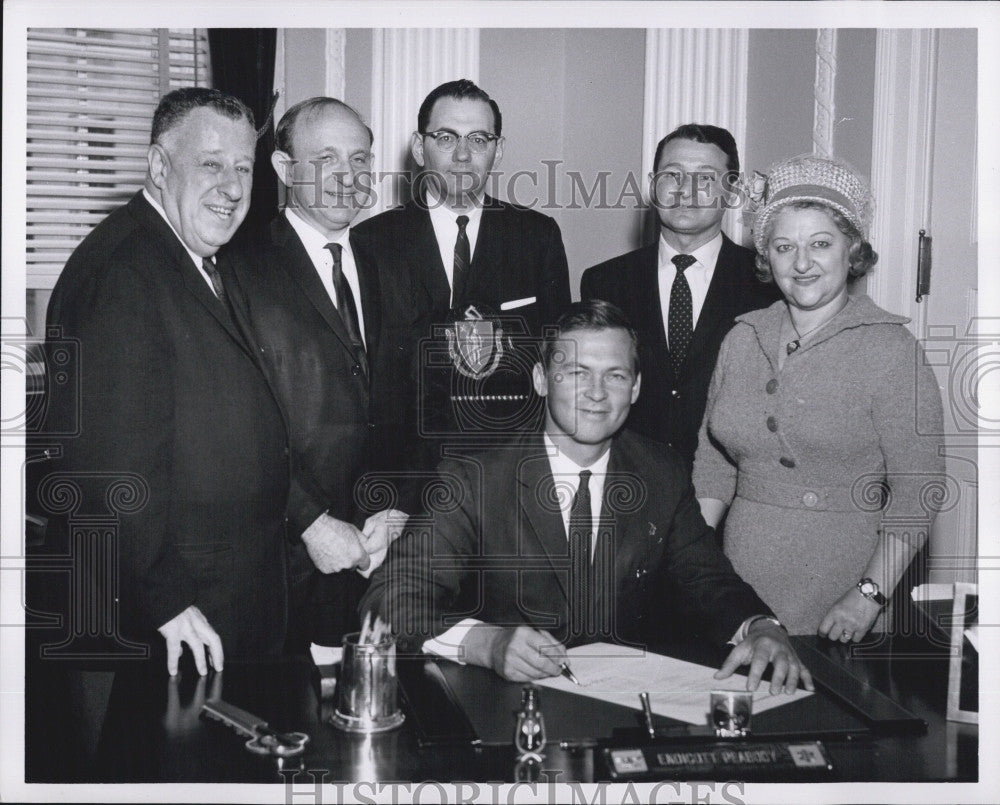 1963 Press Photo Mass Gov E Peabody,K Kaplan,Dr SN Feingold,H List,Dr S Hoffman - Historic Images