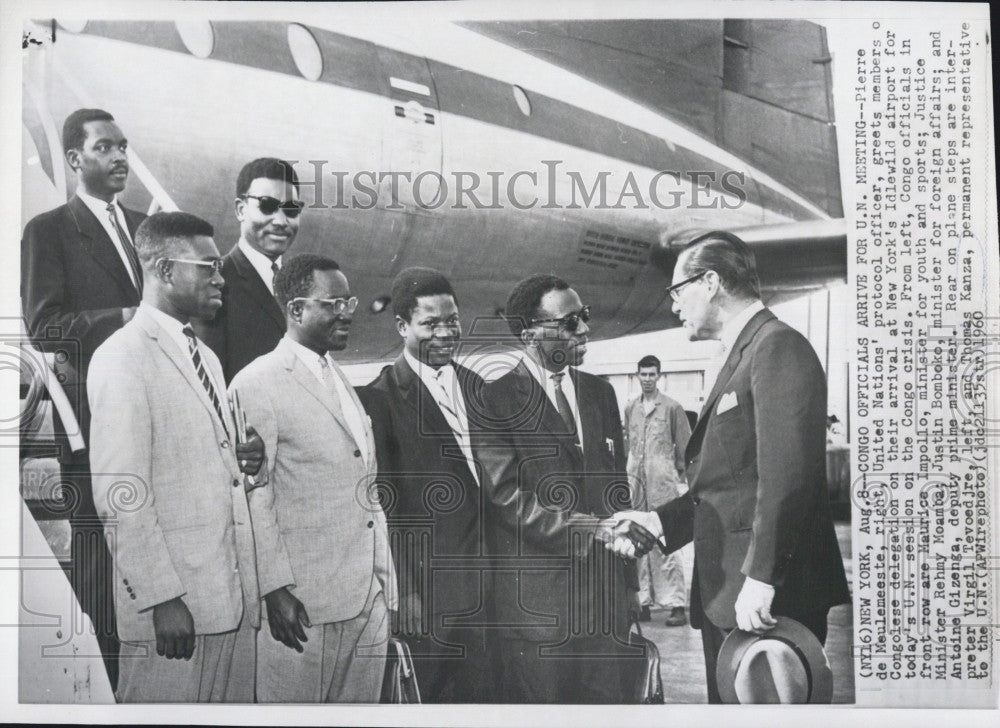 1960 Press Photo Officials Of Congo Government Arrive For UN Meeting - Historic Images