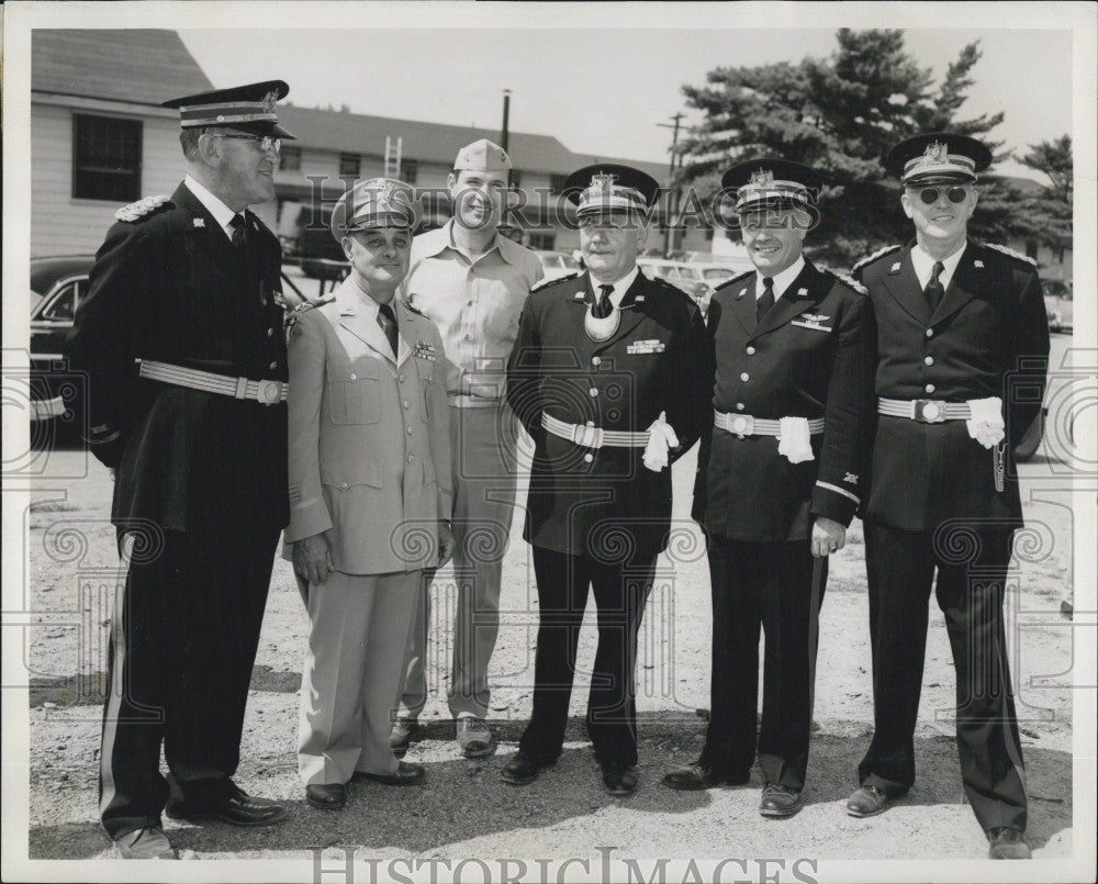 1955 Press Photo Brig. Gen. E. Kane, Maj. Gen. E. Sirois, Capt. E. McDonald - Historic Images